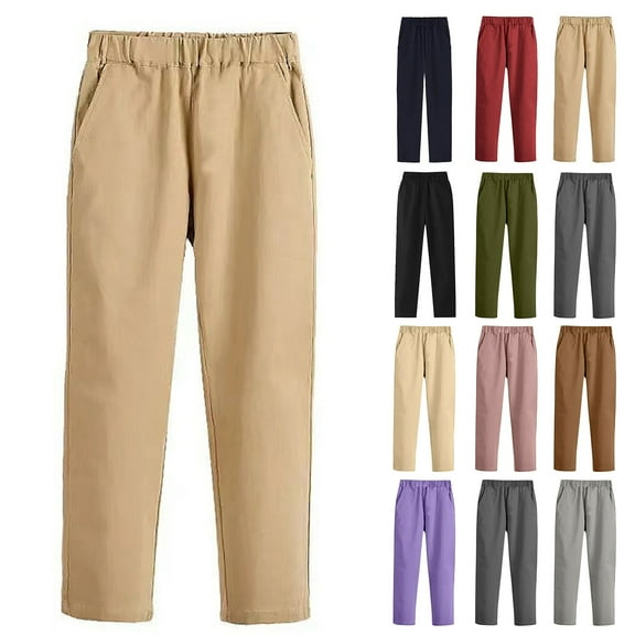 Bovxnpu Summer Toddler Boys Girls Pants, Kids Casual Pants, School Pants Elastic Waist Performance School Uniform Pants Outerwear Pants 5 Years