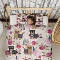 thumbnail image 3 of Yorkie and Floral Duvet Cover and Pillowcase Set for Single Bedding, Bedroom Accessories for Kids Teens, 3 of 5