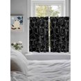 thumbnail image 4 of Tier Curtains 45 Inches Long, Abstract Style Window Treatment Curtain Drapes, Black Face Line Modern Character Art Small Curtain Drapes for Bathroom Laundry Room, 27.5"x45", 2 Panels, 4 of 7