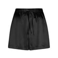 thumbnail image 4 of Bovxnpu Womens Pajama Shorts Sleepwear Loungewear, Womens Silk Satin Shorts Pajamas Shorts Elastic Drawstring Lounge Pants Sleepwear, 4 of 4