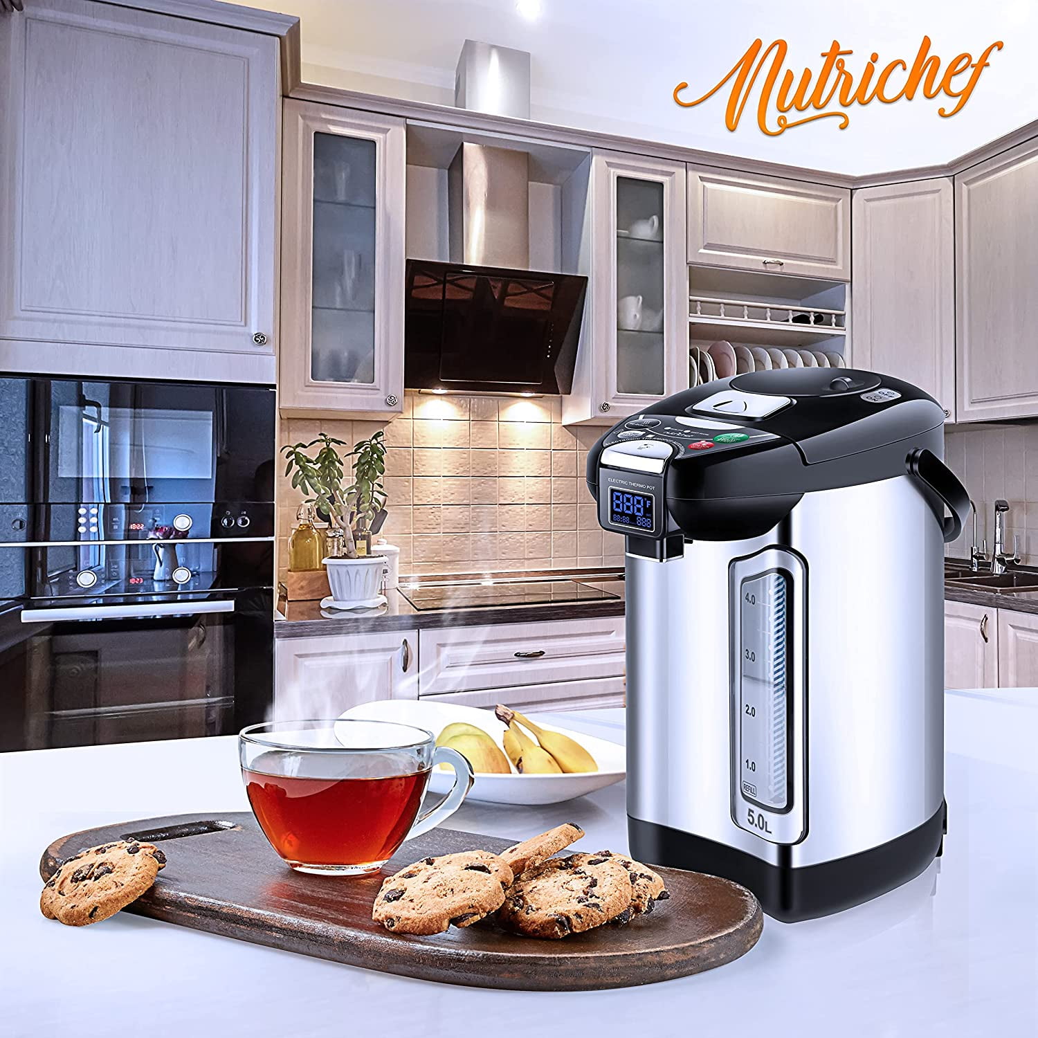Nutrichef Digital Water Boiler and Warmer stainless Electric Hot Water Dispenser