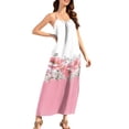 thumbnail image 4 of Gamivast Floral Dress for Women Spaghetti Strap Maxi Dress Loose Fit Boho Dress Tropical Flower Print High Waist Casual Summer Beach Vacation, 4 of 8