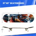 thumbnail image 3 of Complete Skateboards for Beginners,7 Layer Canadian Maple Double Kick Deck,31''Pro Cruiser Abstract Skate Board, 3 of 5