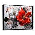 thumbnail image 2 of Designart "Red Grey Botanical Euphony I" Abstract Botanicals Floater Framed Canvas Wall Art, 2 of 7