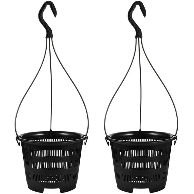 5 Sets Hanging Flower Pots Plastic Planters Household Orchid Planting Pots Balcony Decorations