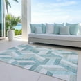 thumbnail image 6 of Addison Rugs Chantille Indoor/Outdoor Transitional Geometric Teal Washable Rectangle Rug, 8' x 10', 6 of 6