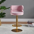 thumbnail image 2 of LUXMOD Bar Stools Modern Adjustable BarStools in Velvet Fabric Counter Height Stools Back Bar Chairs 360° Swivel Stool, 2 of 7