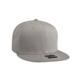 thumbnail image 1 of Cotton Twill Flat Bill 6 Panel Mid Profile Snapback Hat, Gray, 1 of 2