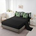 thumbnail image 5 of Manfei Black Green Gray Twin Bedding Sets 7pcs, Modern Gradient Stripe Bedding Comforter Set, Contemporary Geometric Sheet Sets, Lightweight Room Decor, 5 of 8