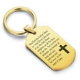 thumbnail image 1 of Stainless Steel Trinity Prayer Dog Tag Keychain Circle Ring, 1 of 2