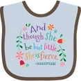 thumbnail image 3 of Inktastic She is Fierce Funny Shakespeare Quote Girls Baby Bib, 3 of 4