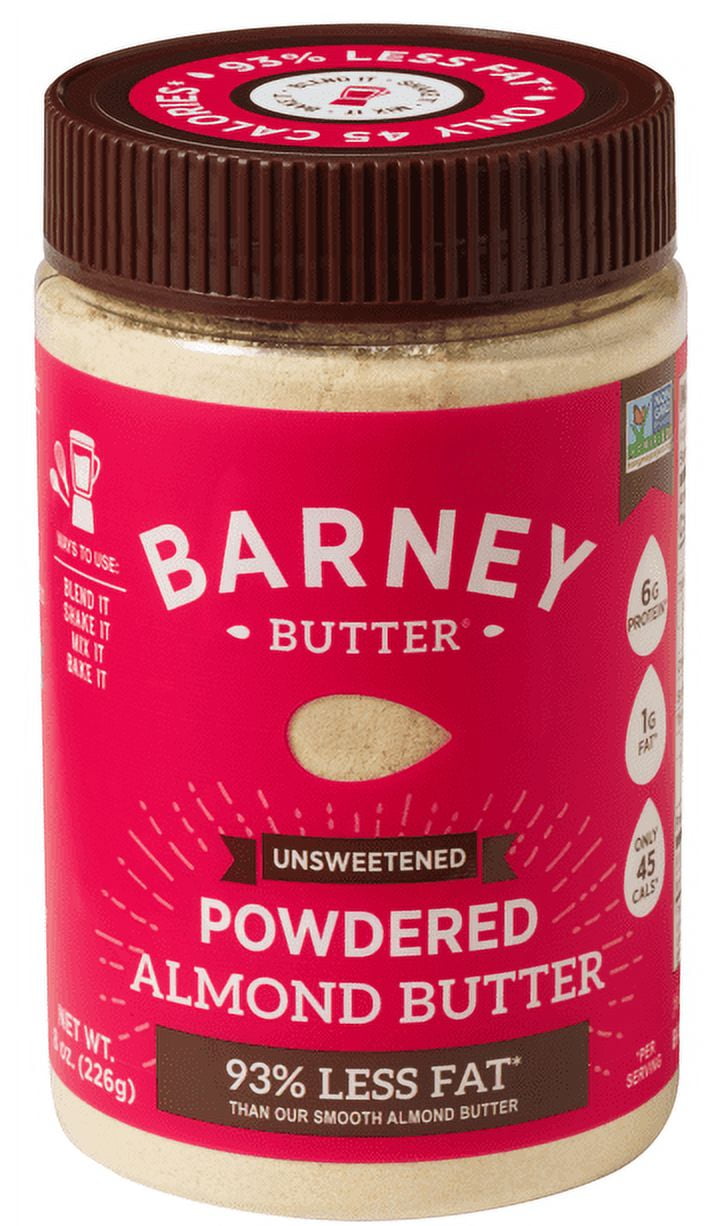 (6 pack) Barney Butter Unsweetened Powdered Almond Butter, 8oz