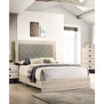 thumbnail image 6 of King Size Bed, Gray Upholstered Headboard, Frame Cream Modern Style With Rubberwood And Bedroom, Box Spring Required, 6 of 7