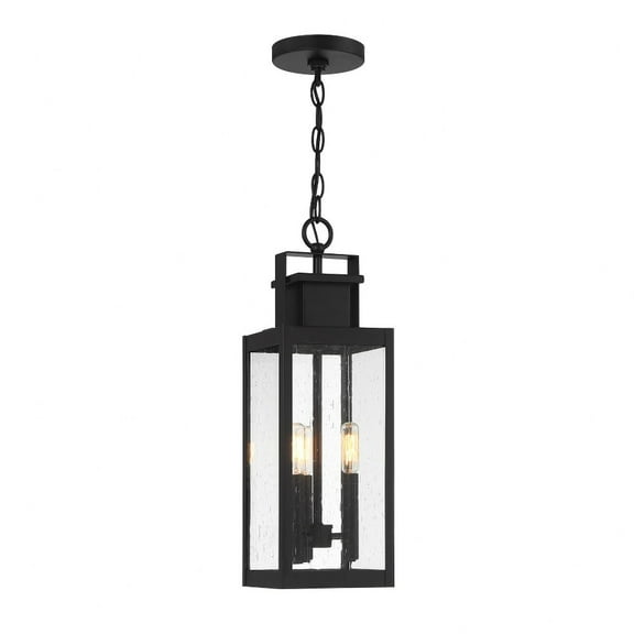 5-827-BK-Savoy House-Ascott - 3 Light Outdoor Hanging Lantern In Contemporary Style-20 Inches Tall and 6.5 Inches Wide