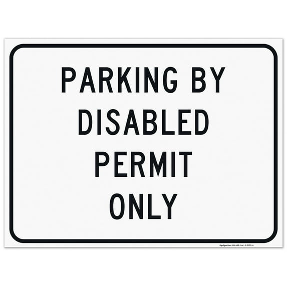 Florida Handicap Parking Sign, Parking By Disabled Permit Only Sign, 18x24 Corrugated Plastic