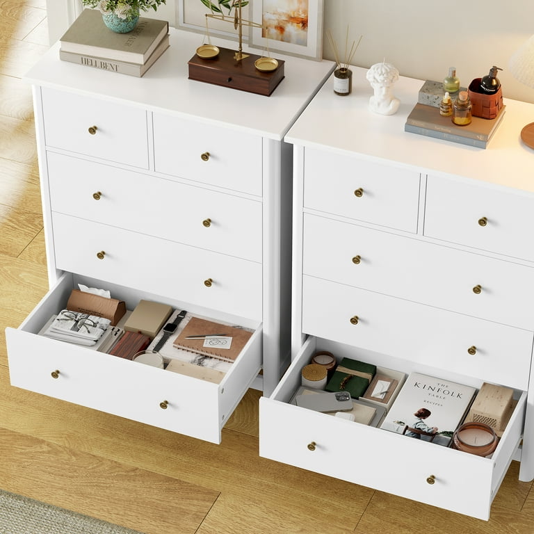dresser walmart Tydimor 6 Drawer Dresser,Chest of Drawers for Bedroom Tall Fabric  Dresser,White