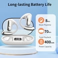 thumbnail image 2 of Open Ear Air Conduction Headphones Wireless 5.3 Bluetooth Earphones for Snug Fit, Ergonomic Ear Hook, Balanced Sound, Digital Display Charging Case, White, 2 of 9