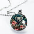 thumbnail image 2 of Koala Womens Glass Circular Pendant Necklace - Elegant Jewelry Piece for Women, 2 of 5