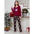 thumbnail image 6 of WEHUSE Christmas Pajamas Womens Long Sleeve Sleepwear Holiday Matching Pjs Comfy Long Pants Lounge Set, 6 of 7