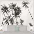 thumbnail image 4 of Tapiz psicodélico étnico Colgante de pared Siluetas en blanco y negro Palmeras de coco tropical Palmeras blancas Sala de estar Dormitorio Arte Naturaleza Decoraciones para el hogar 100 * 150 CM, 4 of 5