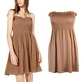 thumbnail image 2 of Summer Dresses 2023 Midi Work Cover Up Beach Strapless Mini Dress Skirt Brown M, 2 of 4