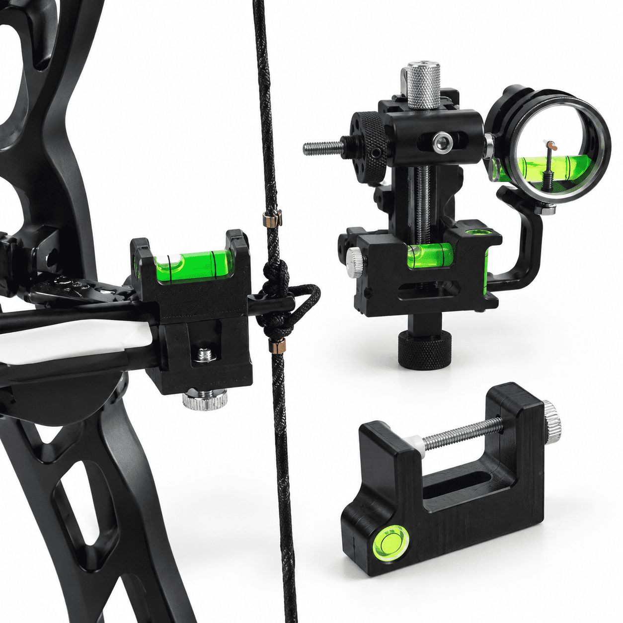 Black Multifunctional Archery Bow Tuning Leveling Kit for Rest and Sight Tuning