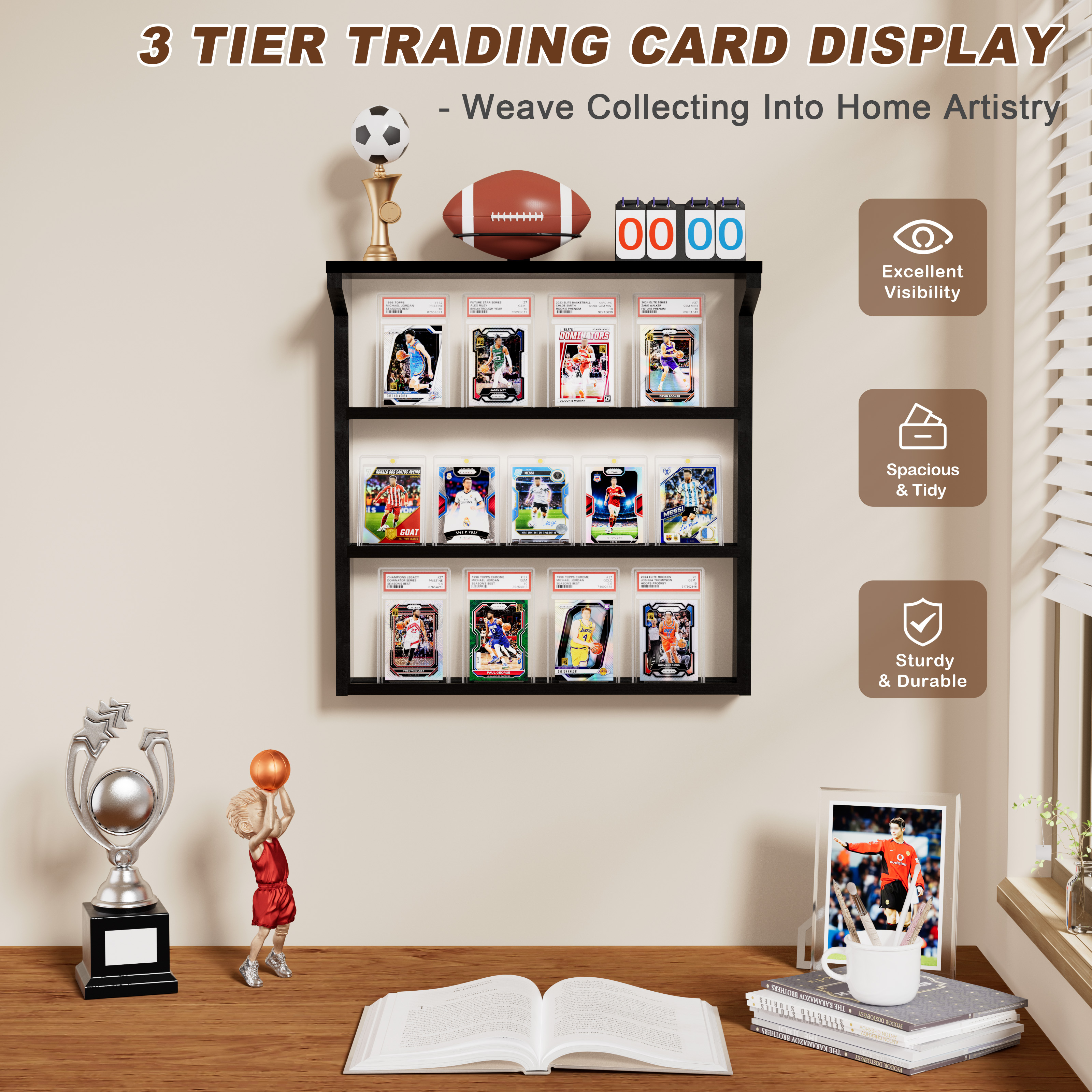 best trading card display case 34in*22in Silver Show Aluminum,Trading Card Display Case : Sports & Outdoors Our card display case comes fully assembled Card Display Case Tabletop /w