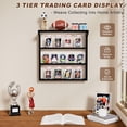 thumbnail image 3 of Sfugno 3 Tier Trading Card Display Stand for Wall, Wooden Graded Card Display Stand, Sports Card Display Case, Trading Card Stands for Display Collection, Black, 3 of 7