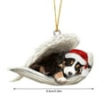 thumbnail image 3 of YOHAVEN Christmas Dog Ornament Pendant Acrylic Hanging Decoration, Cute Animal Holiday Accessories for Xmas Tree Fireplace Door Car Wall Party Favors Decorations, 3 of 5