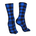 thumbnail image 7 of Cauagu Buffalo Plaid Blue Black Pattern Fun Novelty Crew Socks,Casual Athletic Socks Neutral Socks Cozy Crew Socks Christmas Gift, 7 of 7