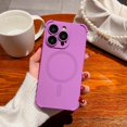 thumbnail image 1 of Lens Protection Soft Case For iPhone 13 15 14 16 12 Pro Max Plus For Magsafe Wireless Charge Magnetic Liquid Silicone Cover PURPLE For iphone14Promax, 1 of 6