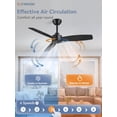 thumbnail image 4 of Ventilador de techo ZMISHIBO de 42 pulgadas y 3 aspas negro con control remoto, 4 of 7