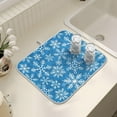 thumbnail image 6 of White Snowflakes Snow Blue Dish Drying Mat Christmas Dish Drainer Mat for Kitchen Counter 18x24 inch Absorbent Microfiber Dishes Pad Xmas Winter Decoration, 6 of 8