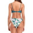 thumbnail image 2 of Traje de baño de Dos Piezas con Estampado de Bikini Triangular para Mujer Verde Oscuro G Verde Oscuro G Xishao ropa, 2 of 2