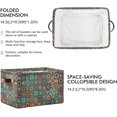 thumbnail image 3 of 2 Pack Fabric Storage Basket Indian Mandala Talavera Closet Storage Bins with Handles Foldable Baskets for Shelves Toy Organizer Home Office Decor Gifts, 3 of 7