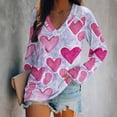 thumbnail image 2 of Blusa con cuello en V de manga larga con estampado de día de San Valentín suelto informal a la moda para mujer Fridja FKASFK4155, 2 of 4