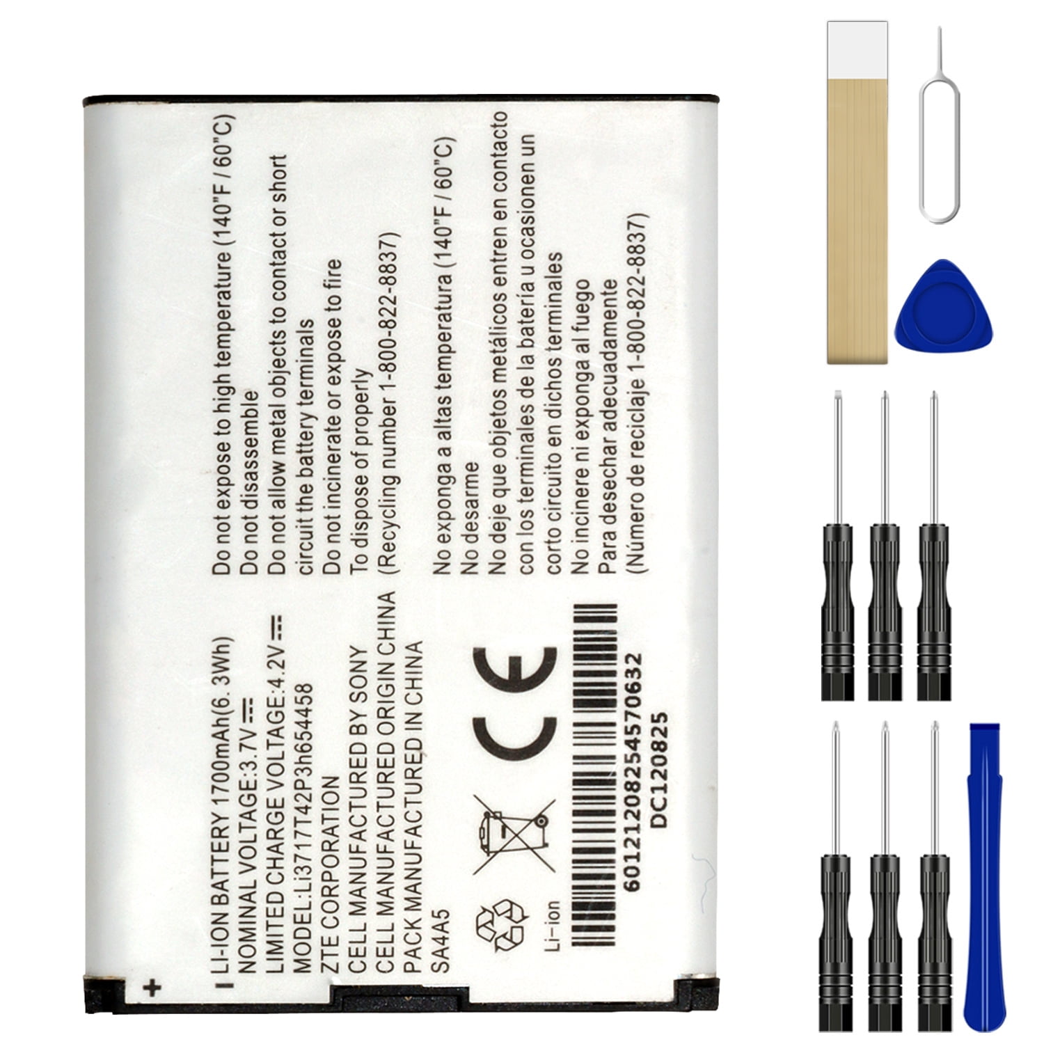 Replacement Battery Li3717T42P3H654458 For Verizon JetPack ZTE WiFi Mobile Hotspot 4G LTE 890L EUFI890 Tool