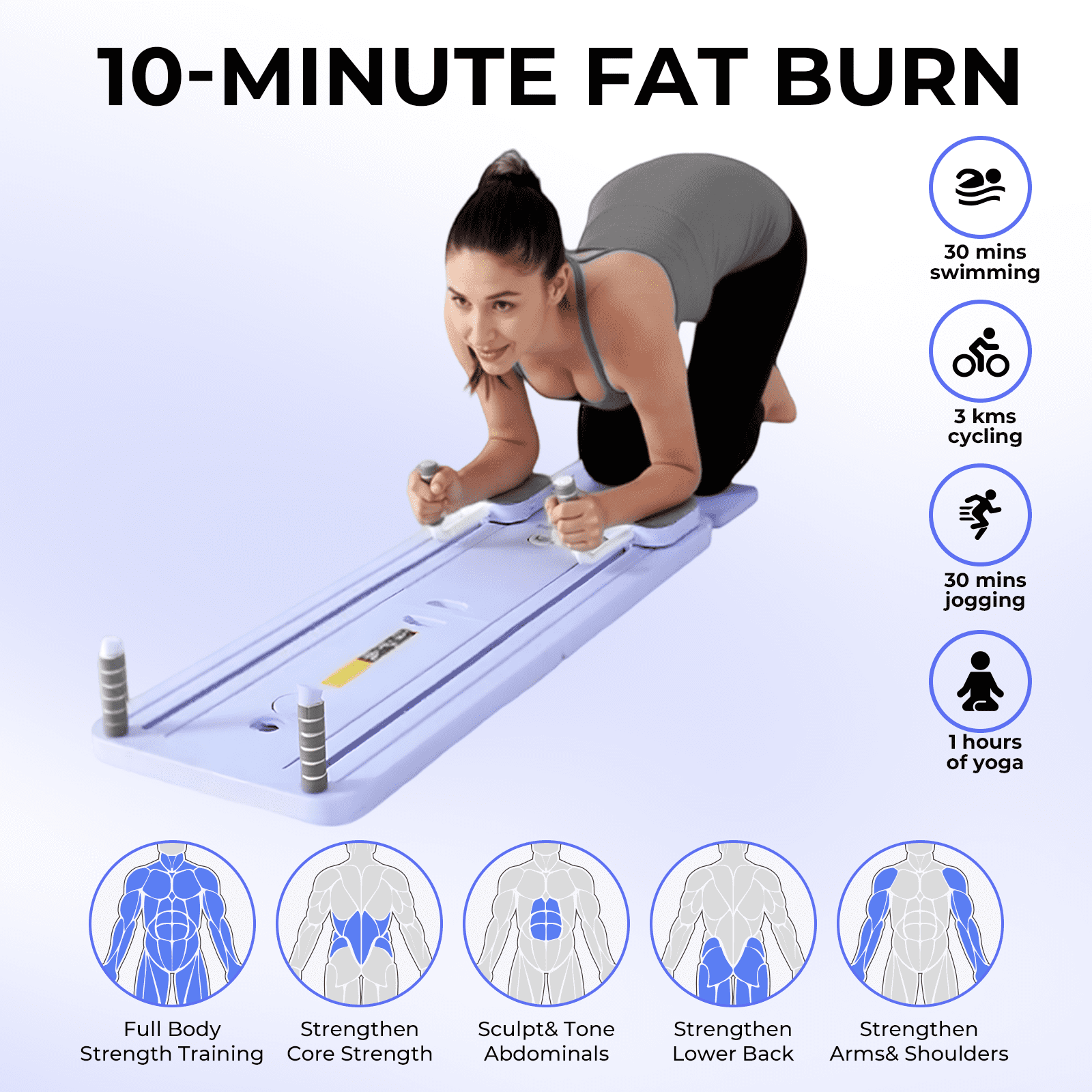 Syedee Pilates Board, Foldable Pilates Reformer with Timer, 7-in-1 Multi-Purpose Portable Pilates Reformer Machine, Home Pilates Reformer Set for Home Workout, Fitness, Exercise, Abs