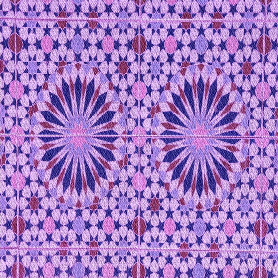 Ahgly Company Indoor Square Patterned Violet Purple Area Rugs, 5' Square