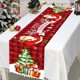thumbnail image 4 of Árbol de Navidad Papá Noel Bandera de mesa Navidad Xmas Noel Camino de mesa con copos de nieve Decoración navideña para el hogar 2024 Año Nuevo 2025, 4 of 5