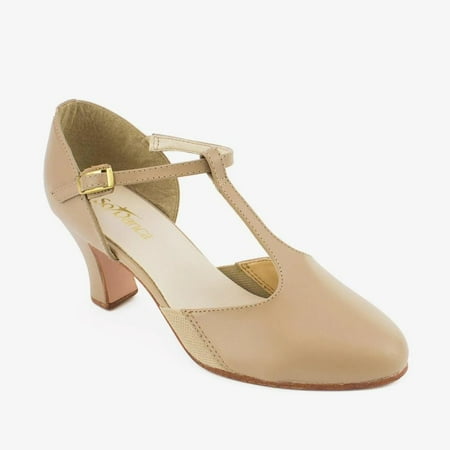 

Dance Shoes Character Jazz 2.5 Heel T-Strap So Danca CH52 Tan 10.0M Adult