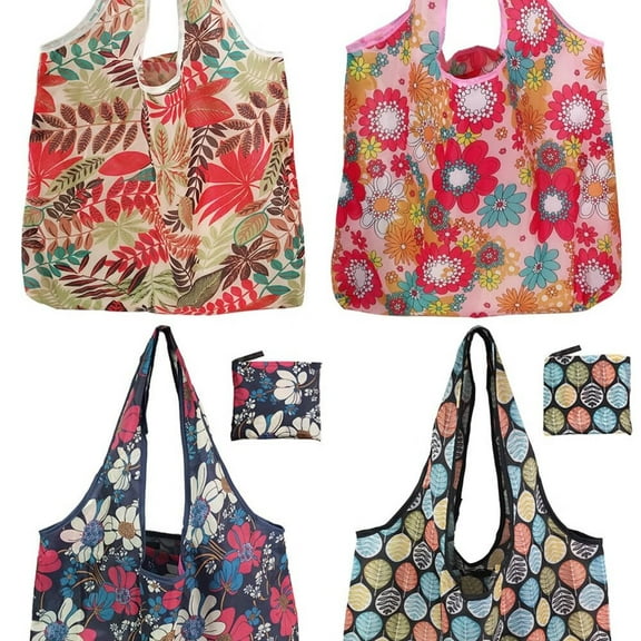 Reusable Grocery Bags,4 | 6 | 12 Pack 50Lbs Foldable Washable Fashion Shopping Bags,Portable Tote Bags Gifts For Women