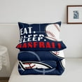 thumbnail image 5 of Baseball Comforter Set Sports Bedding Sets Baseball Down Comforter Baseball Ball Games Bed Set Baseball Room Decor Teen Quilt Set 2 Pcs Navy Blue White, 5 of 7
