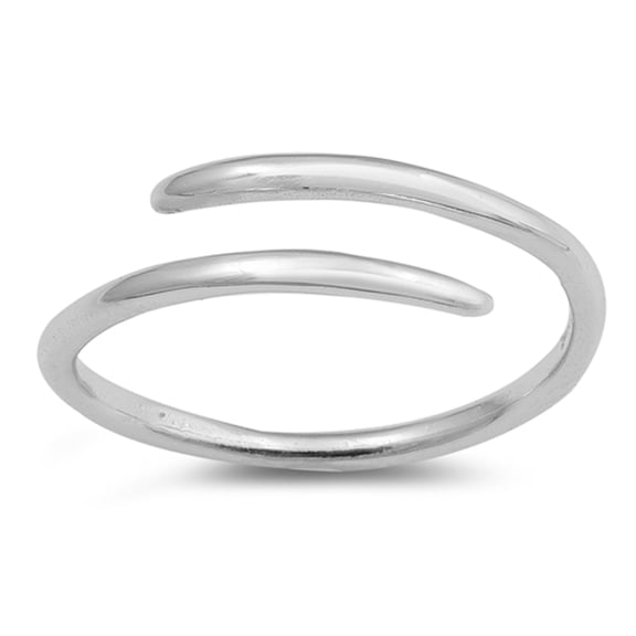 Sterling Silver Wraparound Spoon Toe Ring Adjustable Midi Band 925 New Jewelry Female Unisex