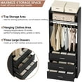thumbnail image 7 of Homieasy Freestanding 2FT Closet System with 3 Wood Drawers, 24" Closet Organizer System with Hanging Rod & Shelves, Walk-in Closet Systems for Small Closets, Black, 7 of 7