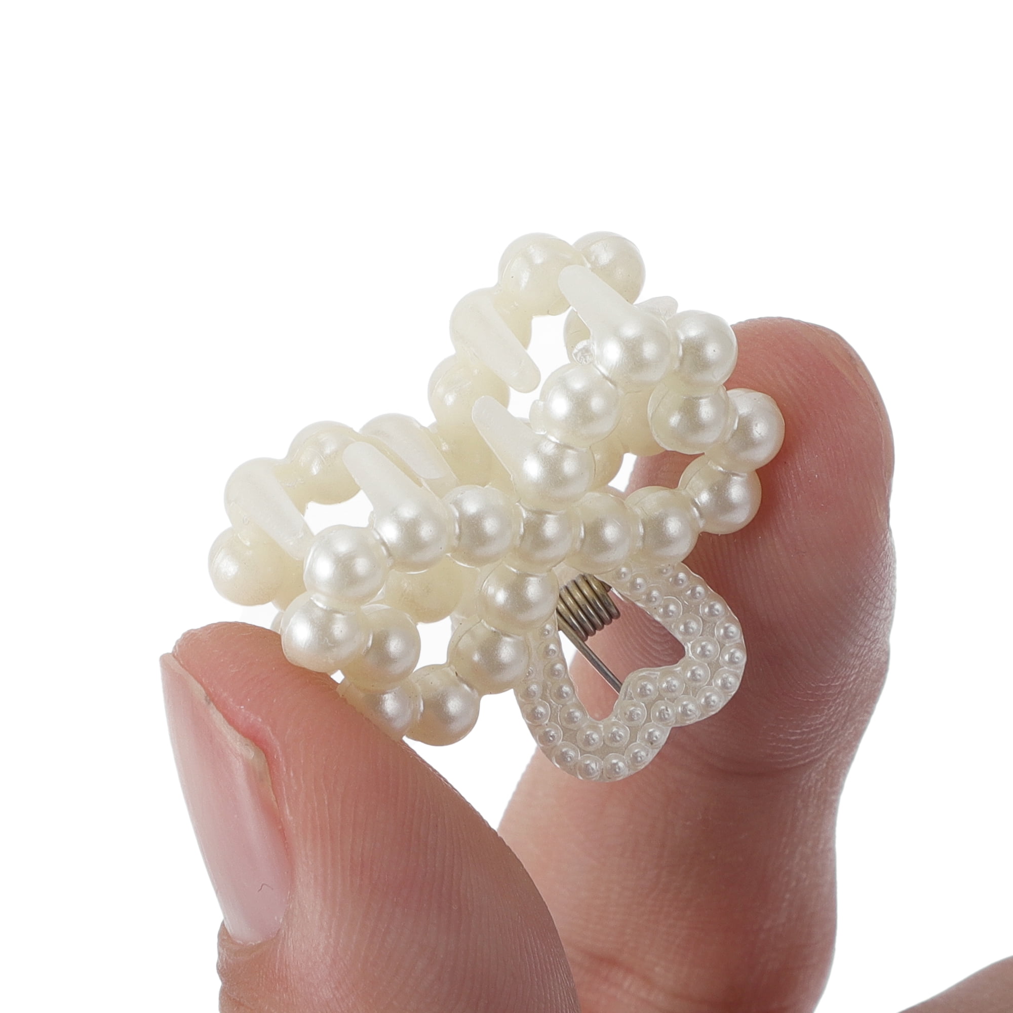 Unique Bargains 6Pcs Women Fashion Pearl Mini Pearl Cross Hairdo Clips Pearl Figure 8 Knot