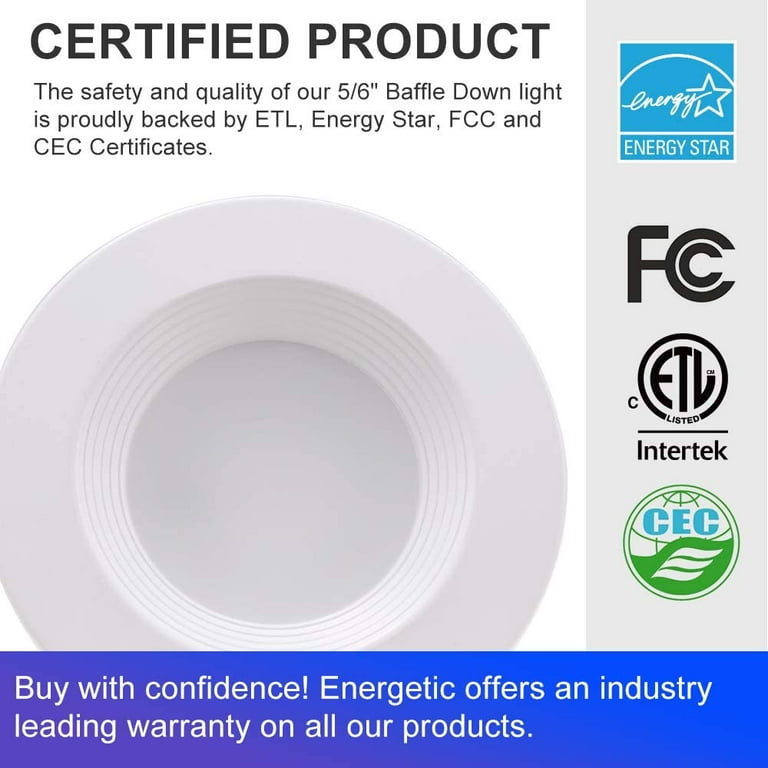 ECOELER 5/6 Inch LED Recessed Lighting – Dimmable, 5CCT Selectable, 16.5W 1200 Lm, Retrofit Downlight Kit For Ceiling, 12 Pack