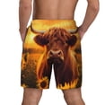 thumbnail image 2 of Lsque Mens Swim Trunks Vintage Sunflower Cow A Pattern - Bathing Suit Compression Liner - Beach Swim Shorts Swimwear - (S-3XL) - Stretch Quick Dry -X-Large, 2 of 9