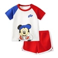thumbnail image 2 of Camiseta de manga corta para niños, a la moda ropa de verano, camisetas informales holgadas de cuello redondo + pantalón corto de algodón con estampado completo, conjunto de 2 piezas, 2 of 3