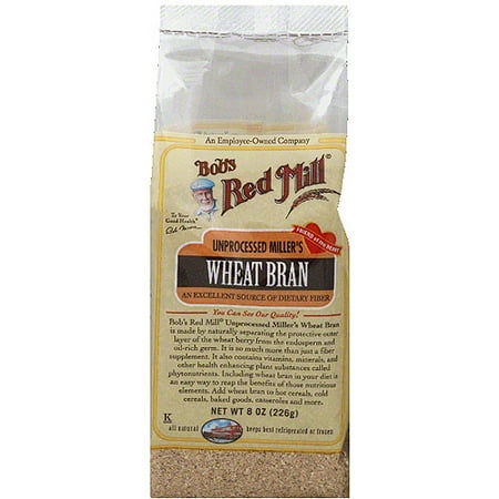 Bob's Red Mill Unprocessed Miller's Wheat Bran, 8 oz, (Pack of 4)